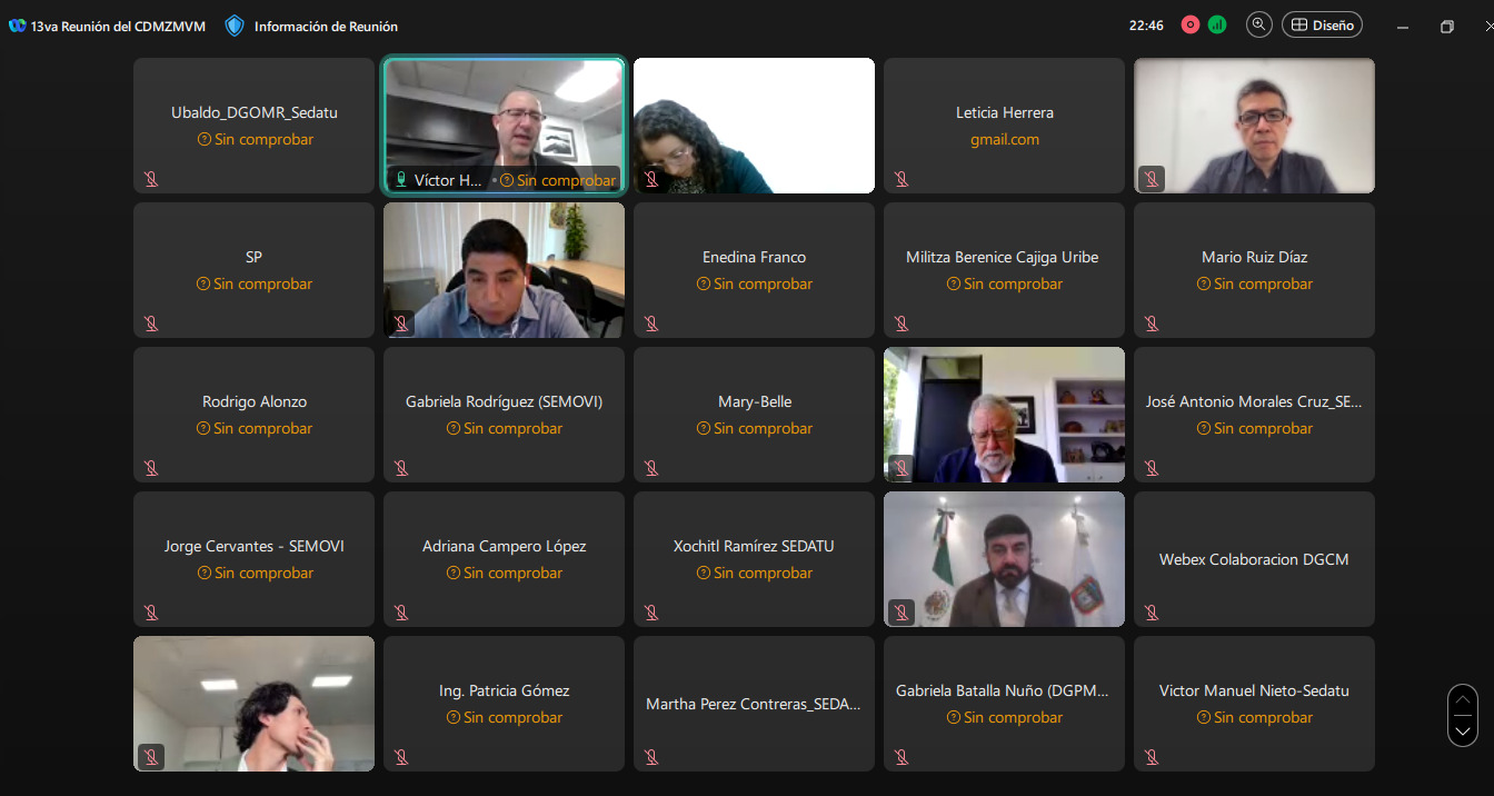 13va Reunión de Coordinación para la Actualización del Programa de Ordenación Metropolitano del Valle de México (POZMVM)